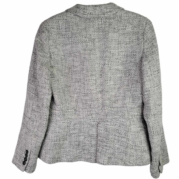Talbots Blazer Jacket Womens Size 8p Petite Gray Two Button Tweed Metallic - Picture 3 of 8